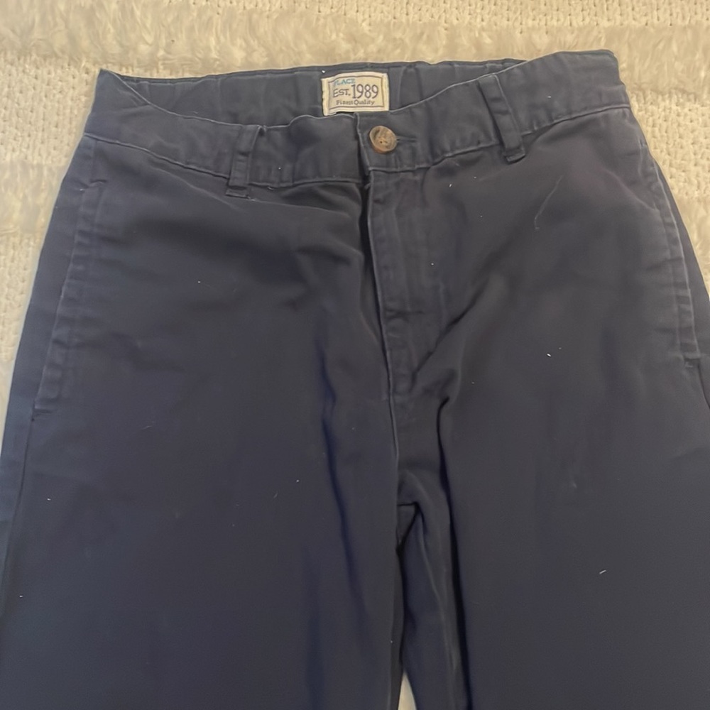 Place chino pants 100% cotton navy blue boys 12 slim - Picture 2 of 12